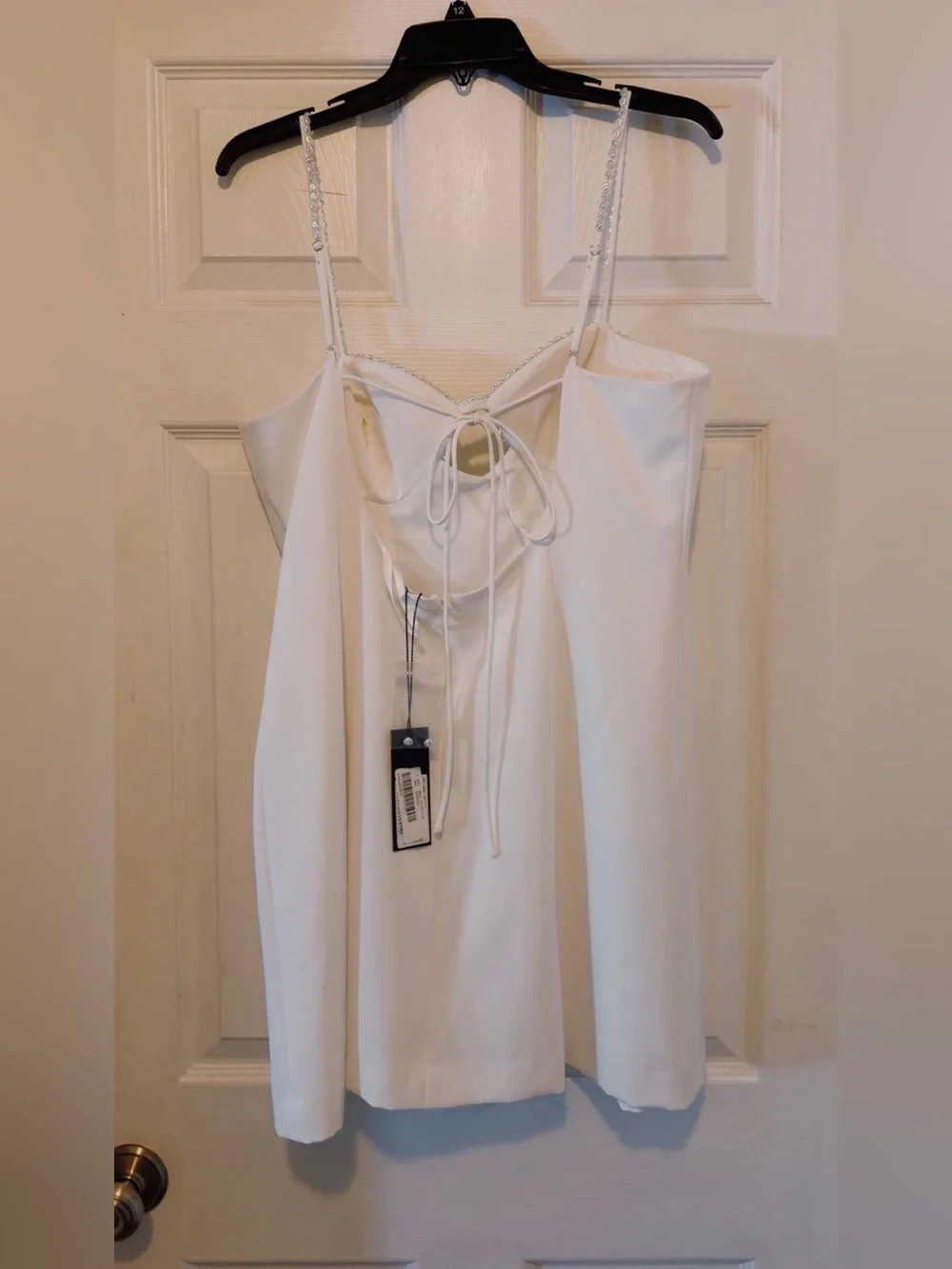 Gianni Bini Cream Mini Dress with Beaded Straps - Picture 2 of 4
